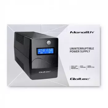 Unidade de alimentação ininterrupta Qoltec Monolith 0,85 kVA 480 W 2 tomadas AC