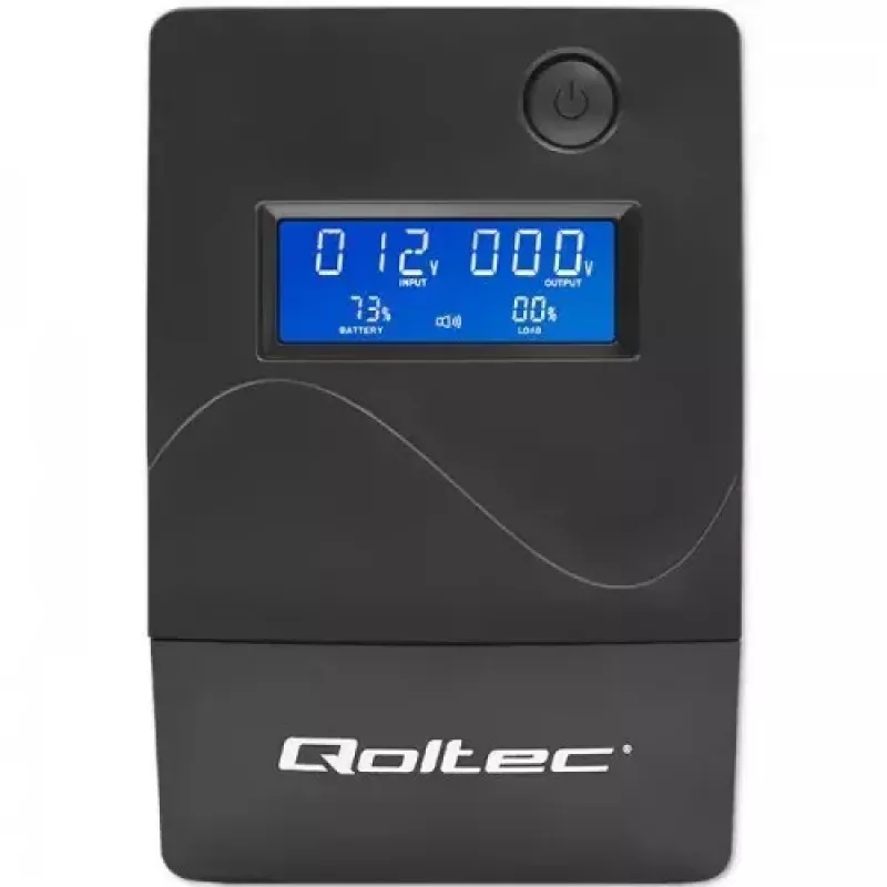 Qoltec Monolith 53979 UPS, line-interactive, 850 VA / 480 W, 2 tomadas Schuko, LCD, USB, RJ45