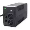 Qoltec Monolith 53979 UPS, line-interactive, 850 VA / 480 W, 2 tomadas Schuko, LCD, USB, RJ45