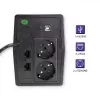Qoltec Monolith 53979 UPS, line-interactive, 850 VA / 480 W, 2 tomadas Schuko, LCD, USB, RJ45