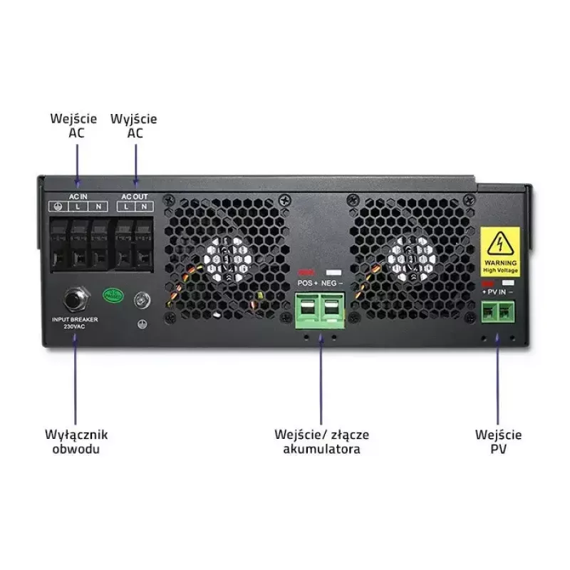 Qoltec 53886 inversor solar híbrido off-grid, 3,5 kW, 100 A MPPT, 24 V, onda sinusoidal pura