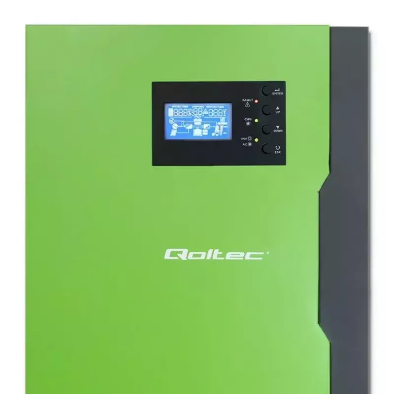 Qoltec 53886 inversor solar híbrido off-grid, 3,5 kW, 100 A MPPT, 24 V, onda sinusoidal pura