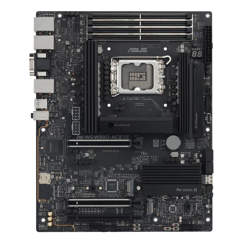 Placa-mãe ASUS PRO WS W880-ACE SE, Intel W880, LGA 1851, ATX, DDR5, 4 DIMM, máx. 256 GB, 2.5 Gb LAN