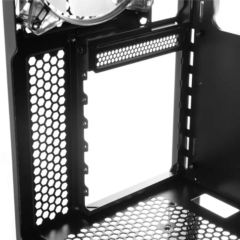 Caixa de PC MODECOM AMIRANI ARGB Midi Tower, preta, vidro temperado, 2x200mm frontais + 1x120mm traseira, USB-A 2x, USB-C 1x, suporta ATX/ITX, GPU até 35 cm