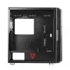 Caixa de PC MODECOM AMIRANI ARGB Midi Tower, preta, vidro temperado, 2x200mm frontais + 1x120mm traseira, USB-A 2x, USB-C 1x, suporta ATX/ITX, GPU até 35 cm