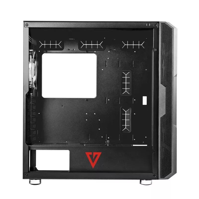 Caixa de PC MODECOM AMIRANI ARGB Midi Tower, preta, vidro temperado, 2x200mm frontais + 1x120mm traseira, USB-A 2x, USB-C 1x, suporta ATX/ITX, GPU até 35 cm