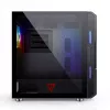 Caixa de PC MODECOM AMIRANI ARGB Midi Tower, preta, vidro temperado, 2x200mm frontais + 1x120mm traseira, USB-A 2x, USB-C 1x, suporta ATX/ITX, GPU até 35 cm