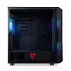 Caixa de PC MODECOM AMIRANI ARGB Midi Tower, preta, vidro temperado, 2x200mm frontais + 1x120mm traseira, USB-A 2x, USB-C 1x, suporta ATX/ITX, GPU até 35 cm