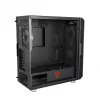 Caixa de PC MODECOM AMIRANI ARGB Midi Tower, preta, vidro temperado, 2x200mm frontais + 1x120mm traseira, USB-A 2x, USB-C 1x, suporta ATX/ITX, GPU até 35 cm