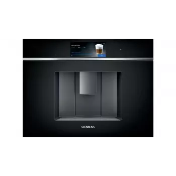 Máquina de café expresso de encastrar Siemens CT718L1B0 – depósito de água de 2,4 litros, 19 bar, moinho integrado e espumador de leite, ecrã tátil TFT, preto