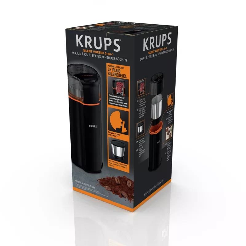 Moinho de lâminas Krups Silent Vortex GX3328 175 W preto 90 g de capacidade
