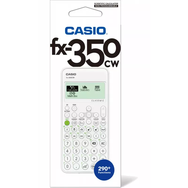 CASIO FX-350CW BOX calculadora científica, de bolso, cinzenta