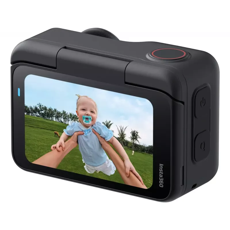 Insta360 GO Ultra Standard Bundle câmara de ação, 4K Ultra HD 3840x2880, sensor de 1/1,28 polegadas, 240 fps, Wi-Fi, Bluetooth 5.4, ecrã tátil rebatível de 2,5 polegadas, MicroSD, 52,9 g, preta