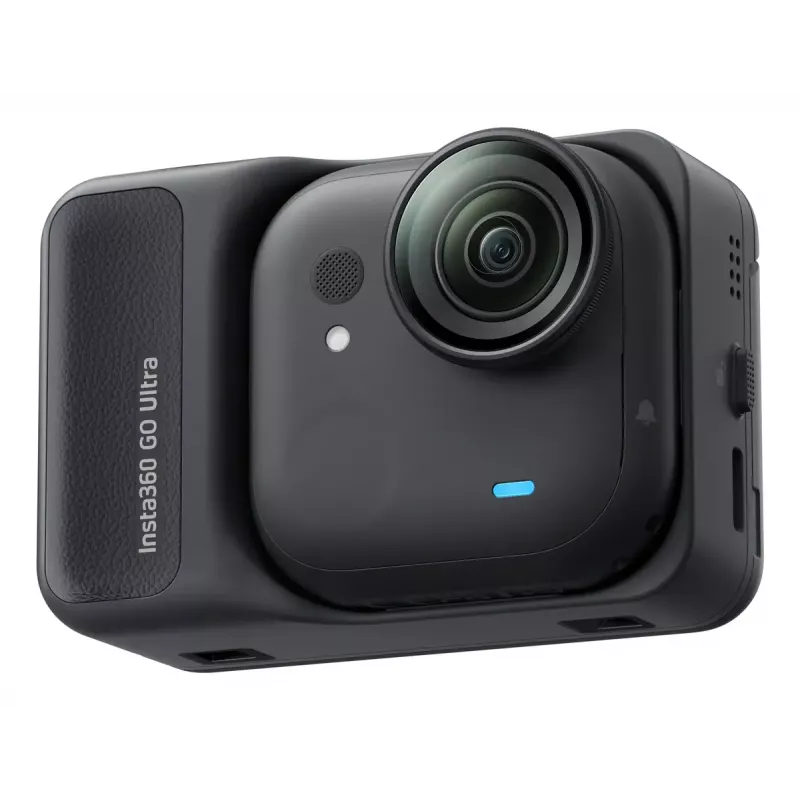 Insta360 GO Ultra Standard Bundle câmara de ação, 4K Ultra HD 3840x2880, sensor de 1/1,28 polegadas, 240 fps, Wi-Fi, Bluetooth 5.4, ecrã tátil rebatível de 2,5 polegadas, MicroSD, 52,9 g, preta