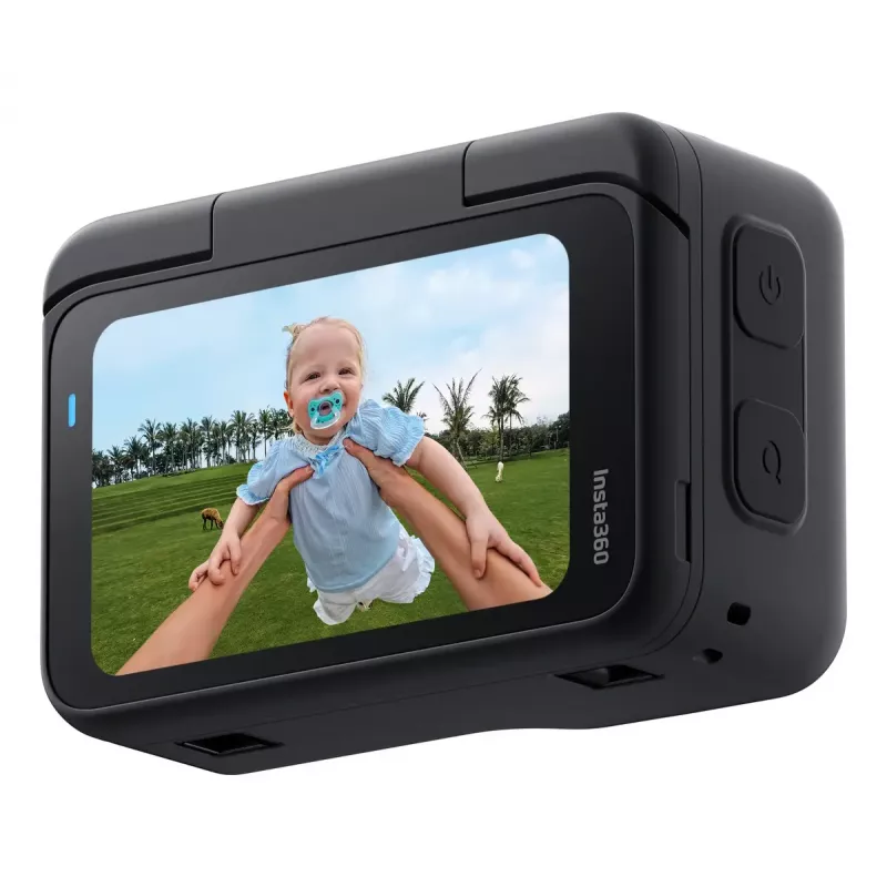 Insta360 GO Ultra Standard Bundle câmara de ação, 4K Ultra HD 3840x2880, sensor de 1/1,28 polegadas, 240 fps, Wi-Fi, Bluetooth 5.4, ecrã tátil rebatível de 2,5 polegadas, MicroSD, 52,9 g, preta