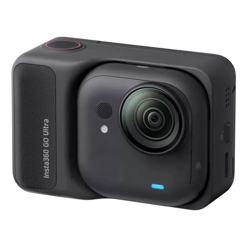 Insta360 GO Ultra Standard Bundle câmara de ação, 4K Ultra HD 3840x2880, sensor de 1/1,28 polegadas, 240 fps, Wi-Fi, Bluetooth 5.4, ecrã tátil rebatível de 2,5 polegadas, MicroSD, 52,9 g, preta