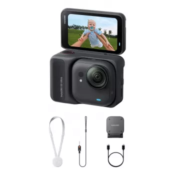 Câmara de ação Insta360 GO Ultra Standard preta – 4K Ultra HD 3840×2880, sensor de 1/1,28