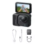 Insta360 GO Ultra Standard Bundle câmara de ação, 4K Ultra HD 3840x2880, sensor de 1/1,28 polegadas, 240 fps, Wi-Fi, Bluetooth 5.4, ecrã tátil rebatível de 2,5 polegadas, MicroSD, 52,9 g, preta