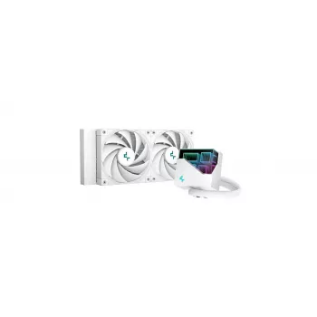 Refrigeração líquida All-in-One DeepCool LT520 WH, branco, radiador de 240 mm, 2 ventoinhas FDB de 120 mm, PWM, suporte LGA/AM4/AM5/sTR4