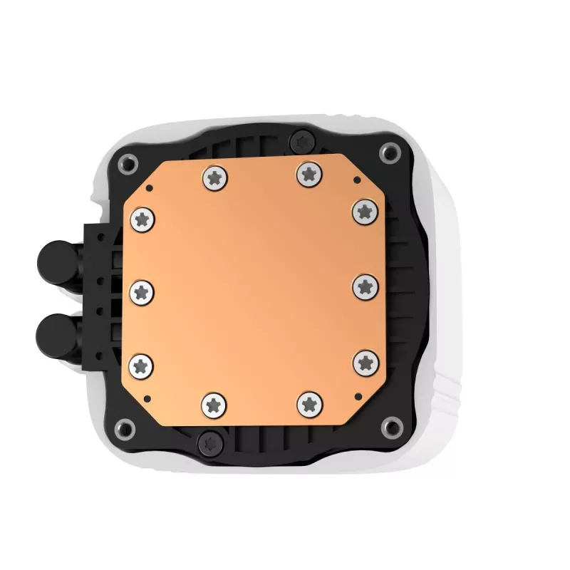 Cooler líquido all-in-one DeepCool LS520 SE WH – radiador de 240 mm, 2 ventoinhas PWM de 120 mm, branco, base de cobre