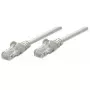 Intellinet 319768 Cat5e U/UTP cabo patch, 3 m, RJ45-RJ45, CCA, PVC, contactos banhados a ouro, snagless, cinzento