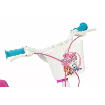 Bicicleta infantil Toimsa 16 polegadas modelo 1681 — quadro de aço, rodas de 16 polegadas com ar, travões de aro dianteiro e traseiro, com rodas de apoio e cesto (PAW Patrol)