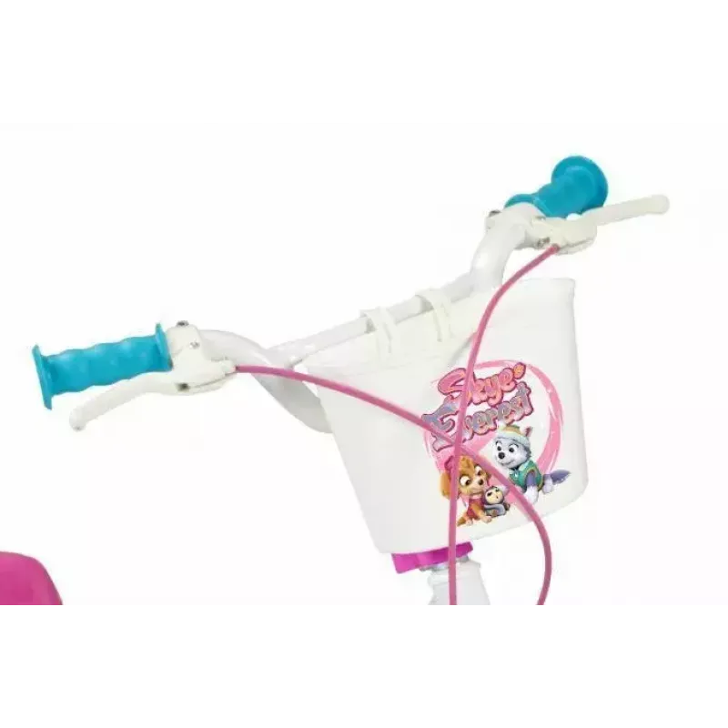 Bicicleta infantil Toimsa 16 polegadas modelo 1681 — quadro de aço, rodas de 16 polegadas com ar, travões de aro dianteiro e traseiro, com rodas de apoio e cesto (PAW Patrol)