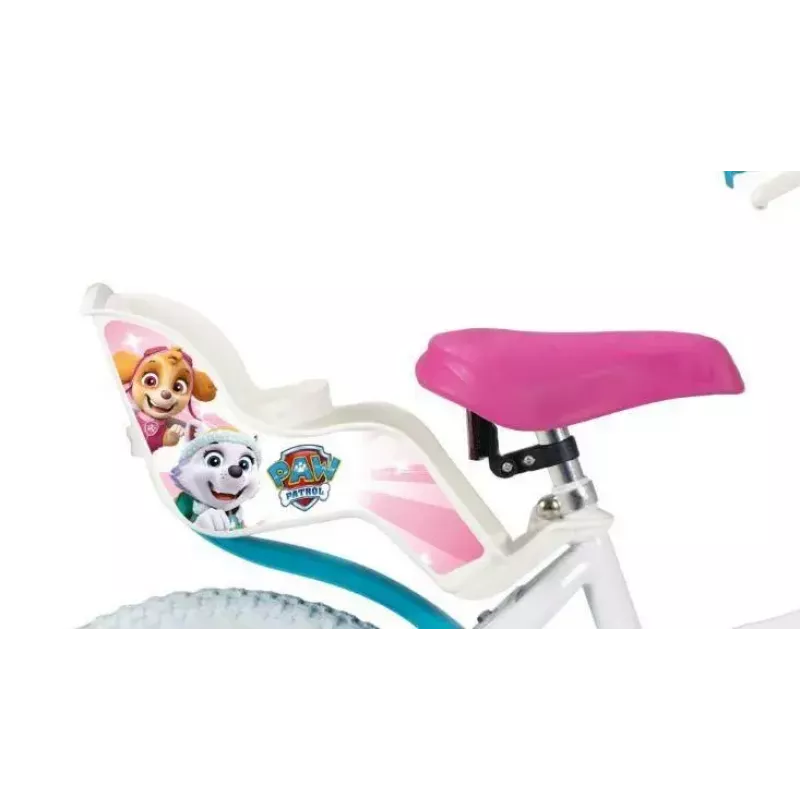 Bicicleta infantil Toimsa 16 polegadas modelo 1681 — quadro de aço, rodas de 16 polegadas com ar, travões de aro dianteiro e traseiro, com rodas de apoio e cesto (PAW Patrol)