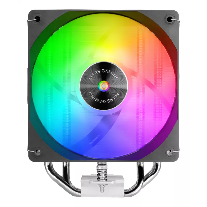 Arrefecedor de ar TACENS Mars Gaming MCPU-X4ARGB — ventoinha ARGB de 120 mm, 4 heatpipes, TDP 220 W, PWM, suporte LGA1200