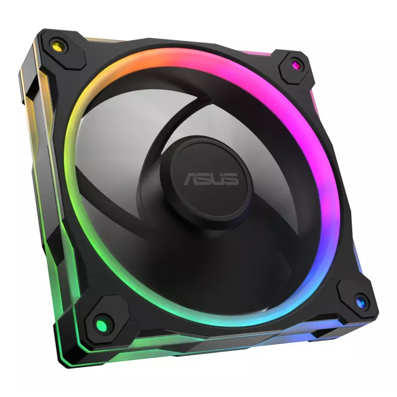 Ventoinha ASUS Prime MR120 ARGB preta 120 mm rolamento de deslizamento PWM 1600 rpm 58 CFM