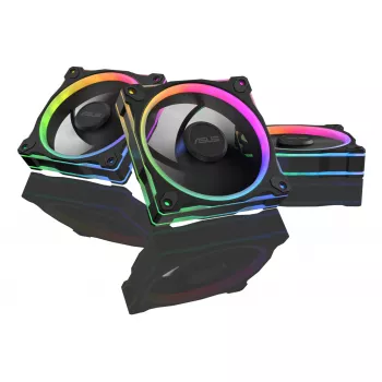 Ventoinha ASUS Prime MR120 ARGB preta 120 mm rolamento de deslizamento PWM 1600 rpm 58 CFM