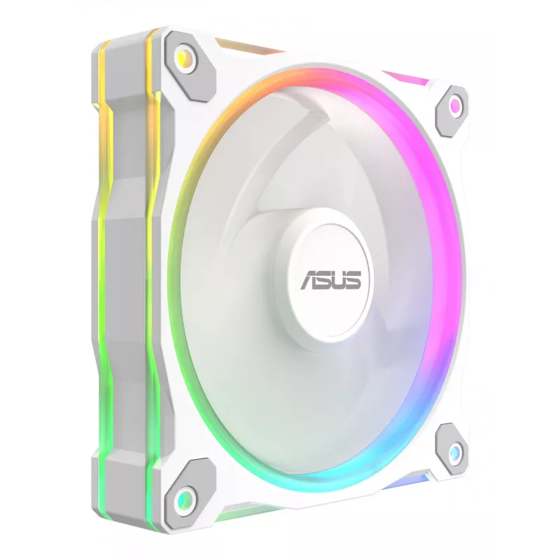 Ventoinha para PC ASUS Prime MR120 ARGB Reverse branca de 120 mm – 1600 rpm, 58 CFM, PWM, rolamento de deslizamento