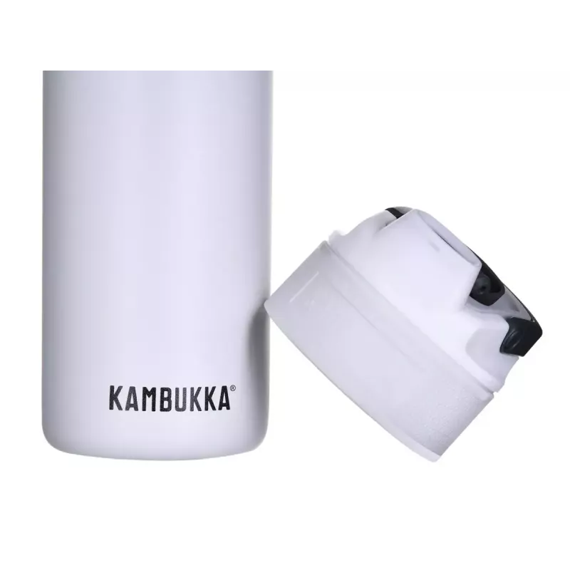 Garrafa térmica Kambukka Elton 600 ml Branco giz – Garrafa a vácuo, aço inoxidável 18/8, à prova de fugas, tampa Snapclean
