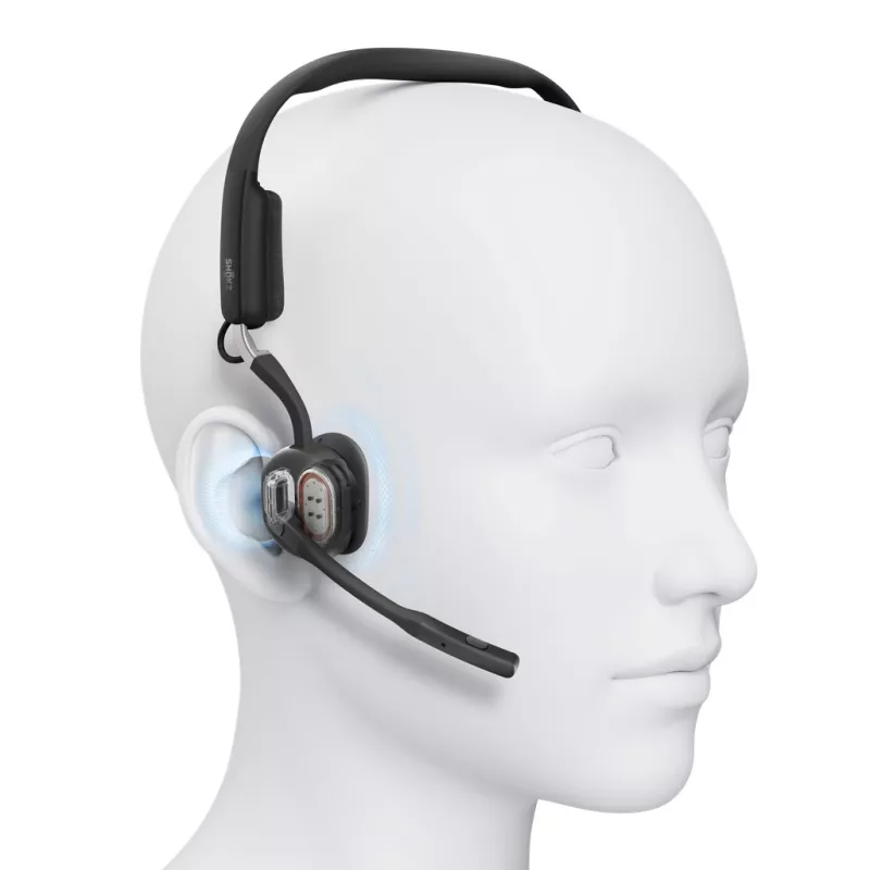 Headset de videoconferência sem fios com condução óssea SHOKZ OpenMeet Bluetooth