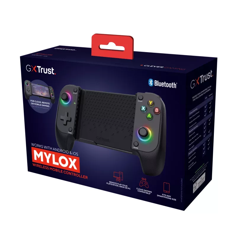 Comando de jogos Trust GXT 735 Mylox preto Bluetooth analógico / digital Android, iOS