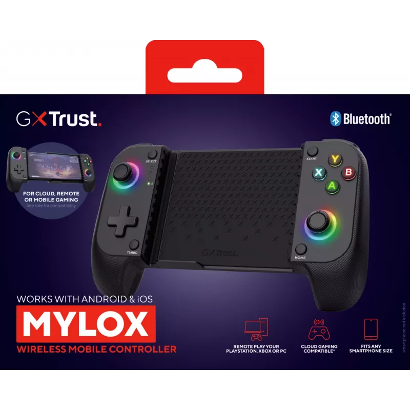 Comando de jogos Trust GXT 735 Mylox preto Bluetooth analógico / digital Android, iOS