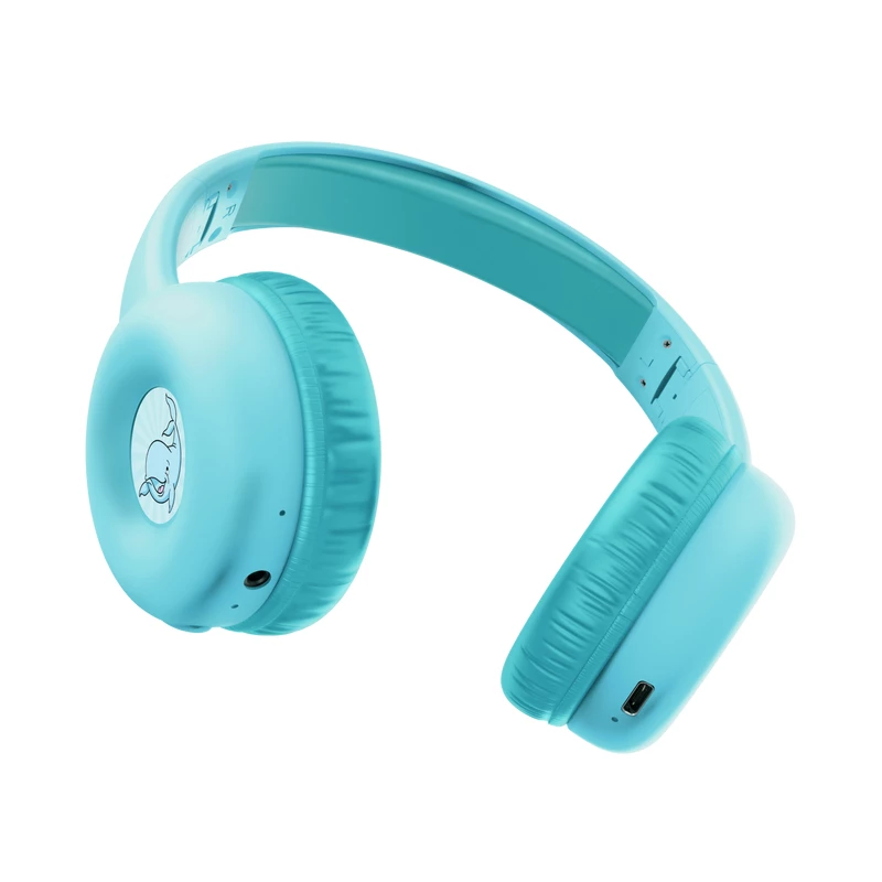 Trust Nouna 25275 auscultadores para crianças, com fio e sem fios, Bluetooth, USB-C, azul