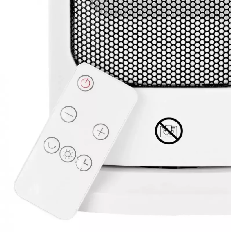 Aquecedor elétrico cerâmico NOVEEN PTC2000 — 2000 W, termostato ajustável, ecrã LED, temporizador, comando, branco