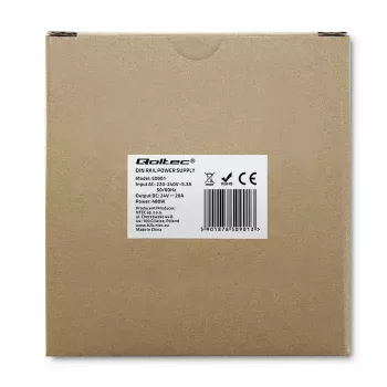 Fonte de alimentação industrial para calha DIN QOLTEC 50901 — 480W, 24V DC, 20A