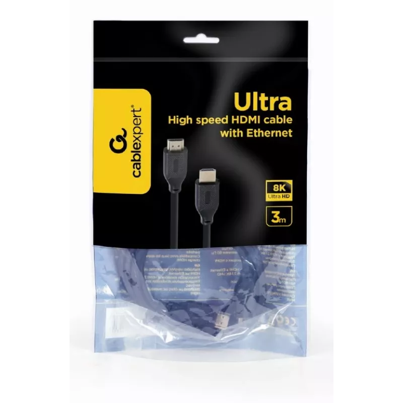 Cabo HDMI Ultra High Speed com Ethernet GEMBIRD - 8K Select Series - 3 m