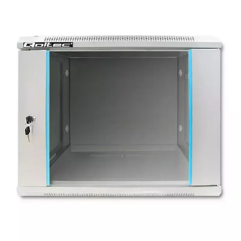 Armário rack 19 polegadas QOLTEC 9U modelo 54484, dimensões 600x500x450 mm