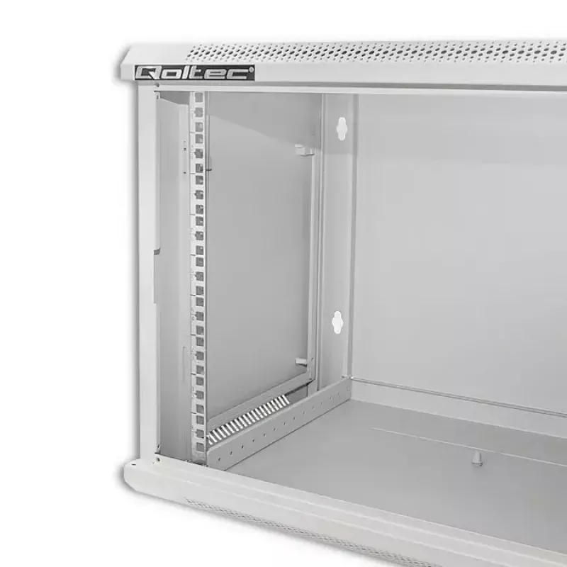 Armário rack 19 polegadas QOLTEC 9U modelo 54484, dimensões 600x500x450 mm