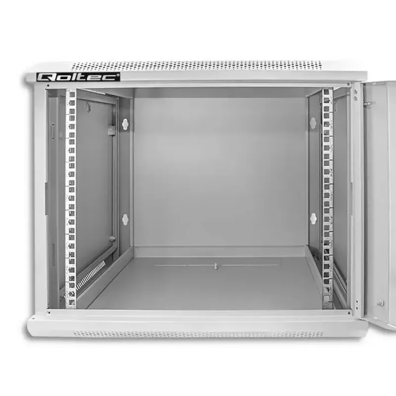 Armário rack 19 polegadas QOLTEC 9U modelo 54484, dimensões 600x500x450 mm