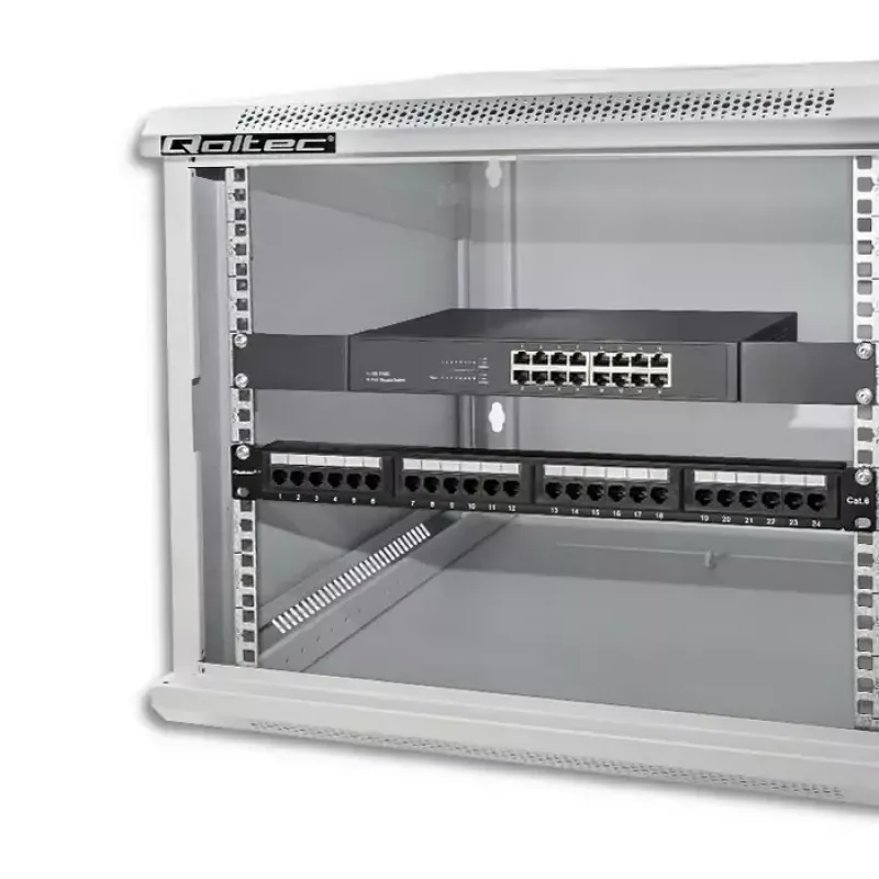 Armário rack 19 polegadas QOLTEC 9U modelo 54484, dimensões 600x500x450 mm