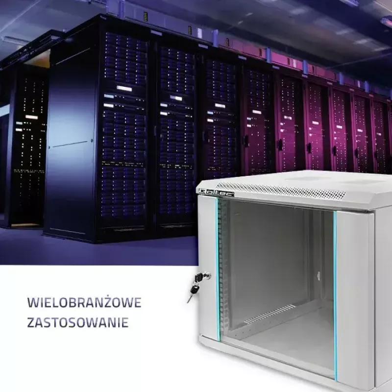 Armário rack 19 polegadas QOLTEC 9U modelo 54484, dimensões 600x500x450 mm