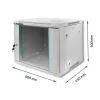 Armário rack 19 polegadas QOLTEC 9U modelo 54484, dimensões 600x500x450 mm