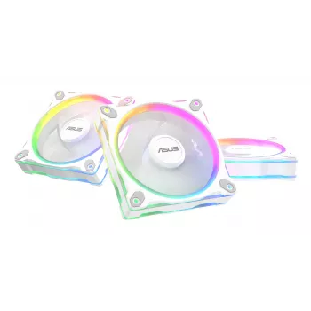 Ventoinha para caixa ASUS Prime MR120 ARGB branca 120 mm, 1600 rpm, PWM, rolamento deslizante, 58 CFM