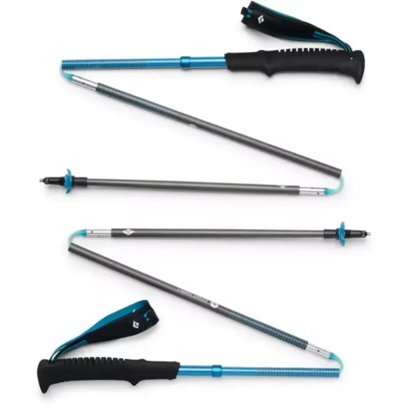 Bastões de trekking Black Diamond Distance Carbon Z — bastões dobráveis em carbono, 110 cm, 3 segmentos, 264 g