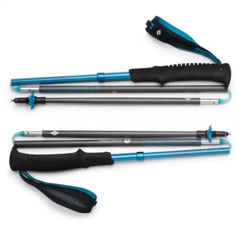 Bastões de trekking Black Diamond Distance Carbon Z — bastões dobráveis em carbono, 110 cm, 3 segmentos, 264 g