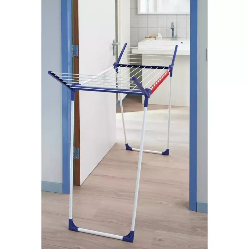 Estendal de chão Leifheit Pegasus 180 Plus — secador dobrável em metal/plástico, 18 m de área de secagem, 870×1570×660 mm